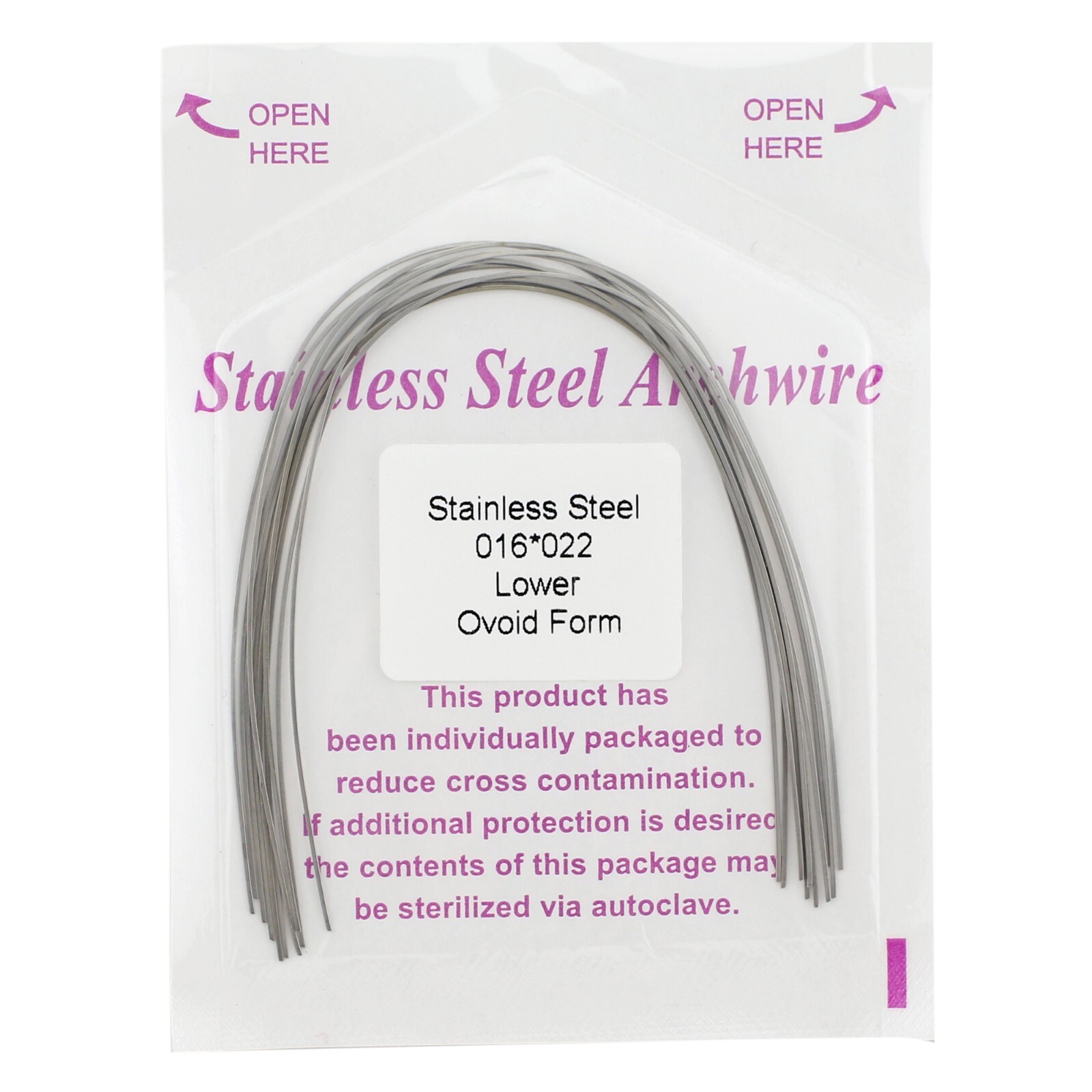 Dental Orthodontic Arch Wire Rectangular Ovoid Stainless Steel 16×16 17×25 18×25