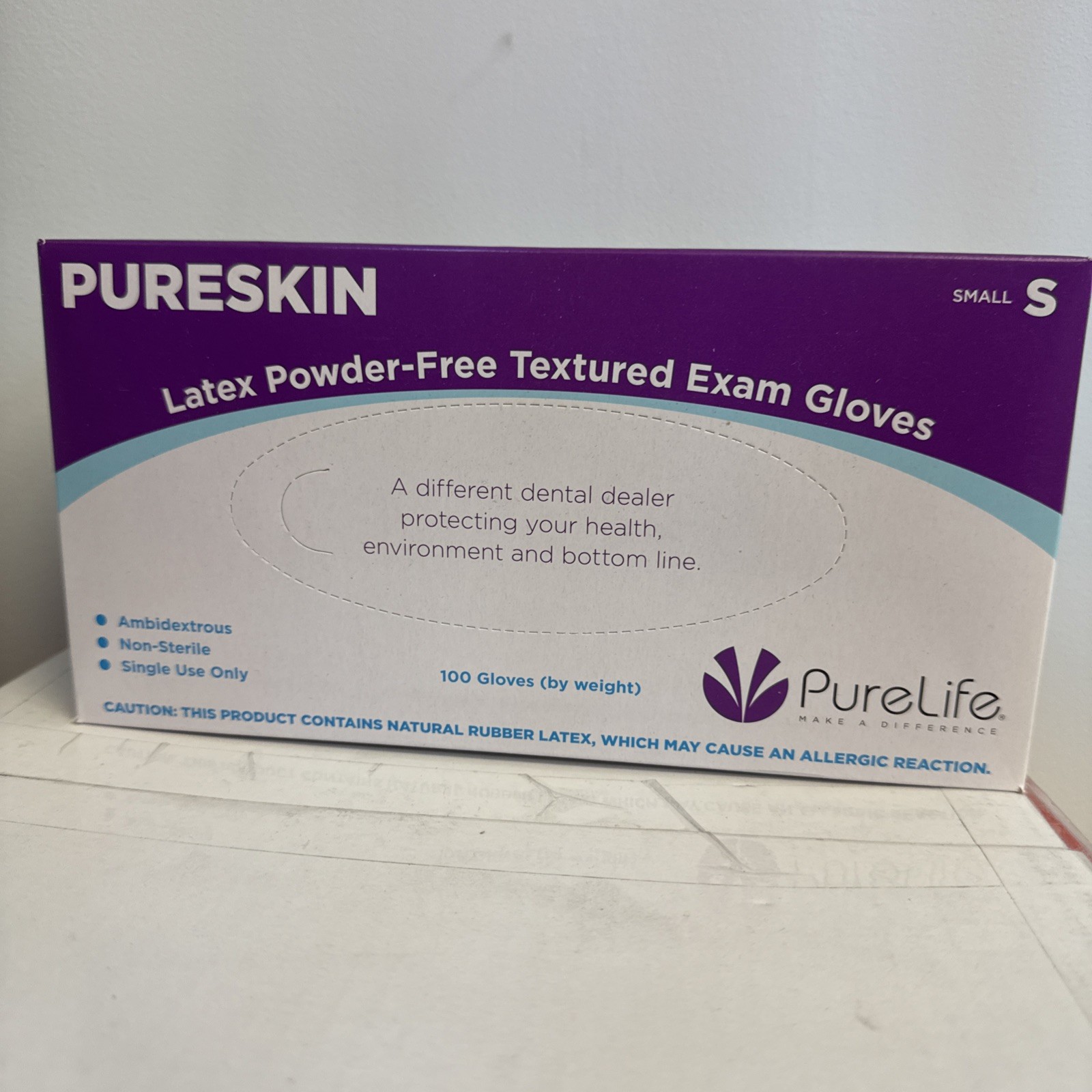 Latex Powder-Free Textured Exam Gloves, Size Small, 100 Per Box, Non-Sterile