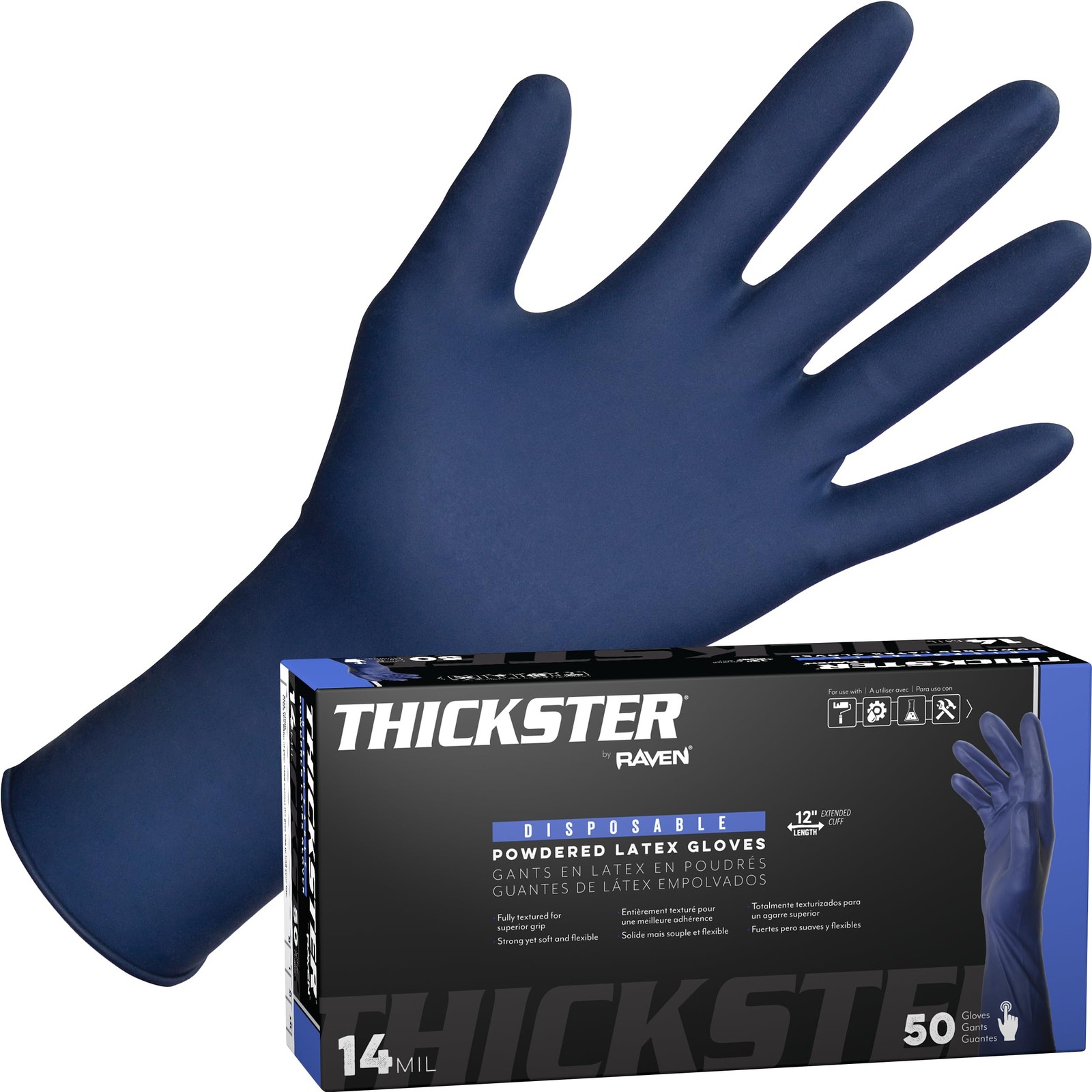 X Large Latex Exam Gloves Textured Powder Free Thick Disposable Gloves