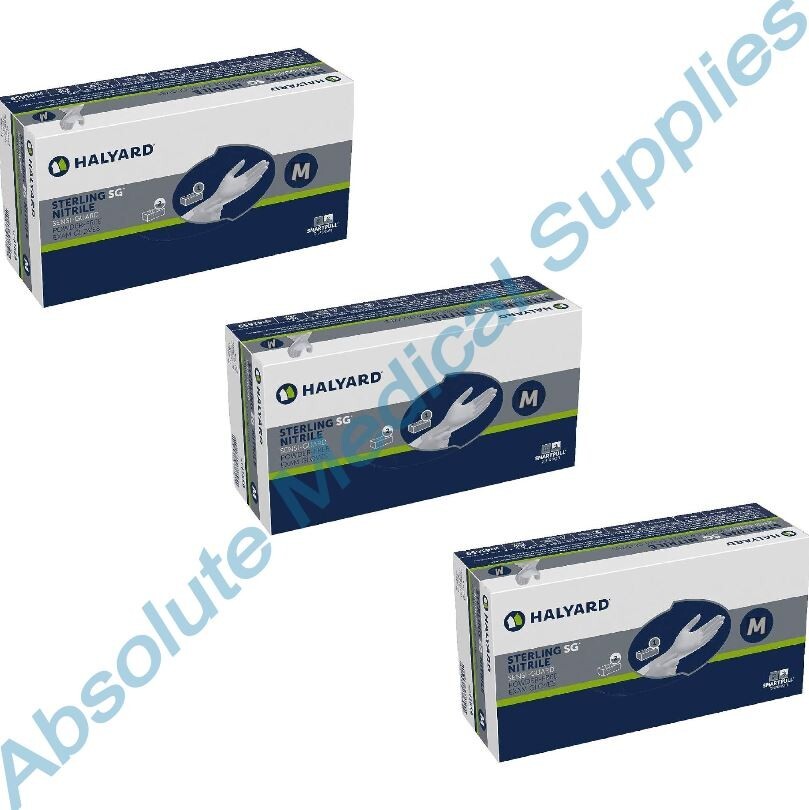 *750-Gloves* Halyard Sterling SG Sensi-Guard PF Nitrile Medical Medium 41659