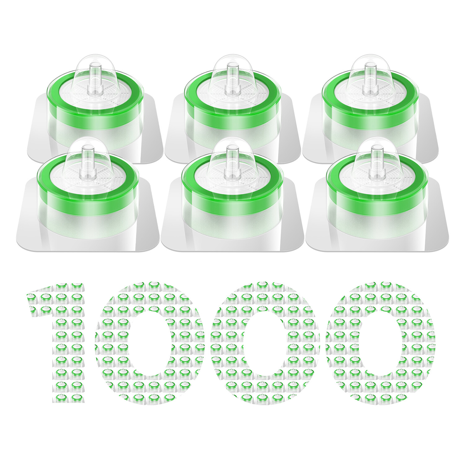 1000pcs Disc Syringe Filters Sterile Filter PES Membrane 0.22µm 33mm Hydrophilic