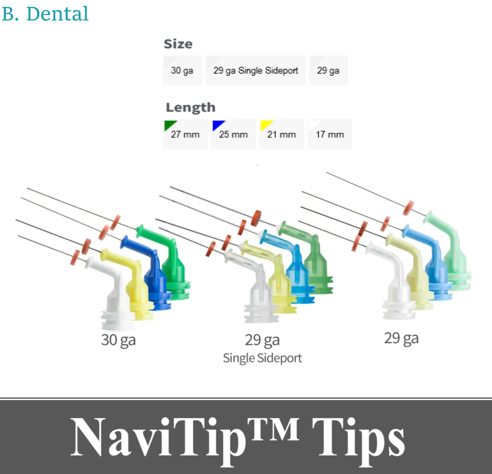 Ultradent NaviTip Dental Delivery Tips 27 30 Gauge 27mm Green 20/Pk – All Sizes