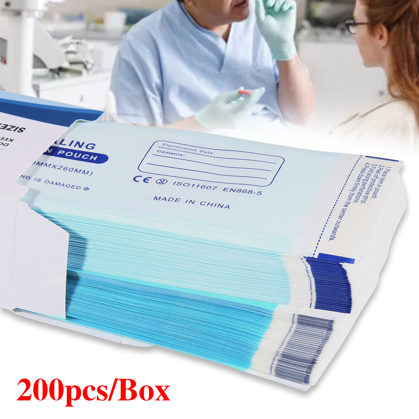 Dental Self Seal Sterilization Pouches Autoclave Sterilizer Bag,Tattoo Nail