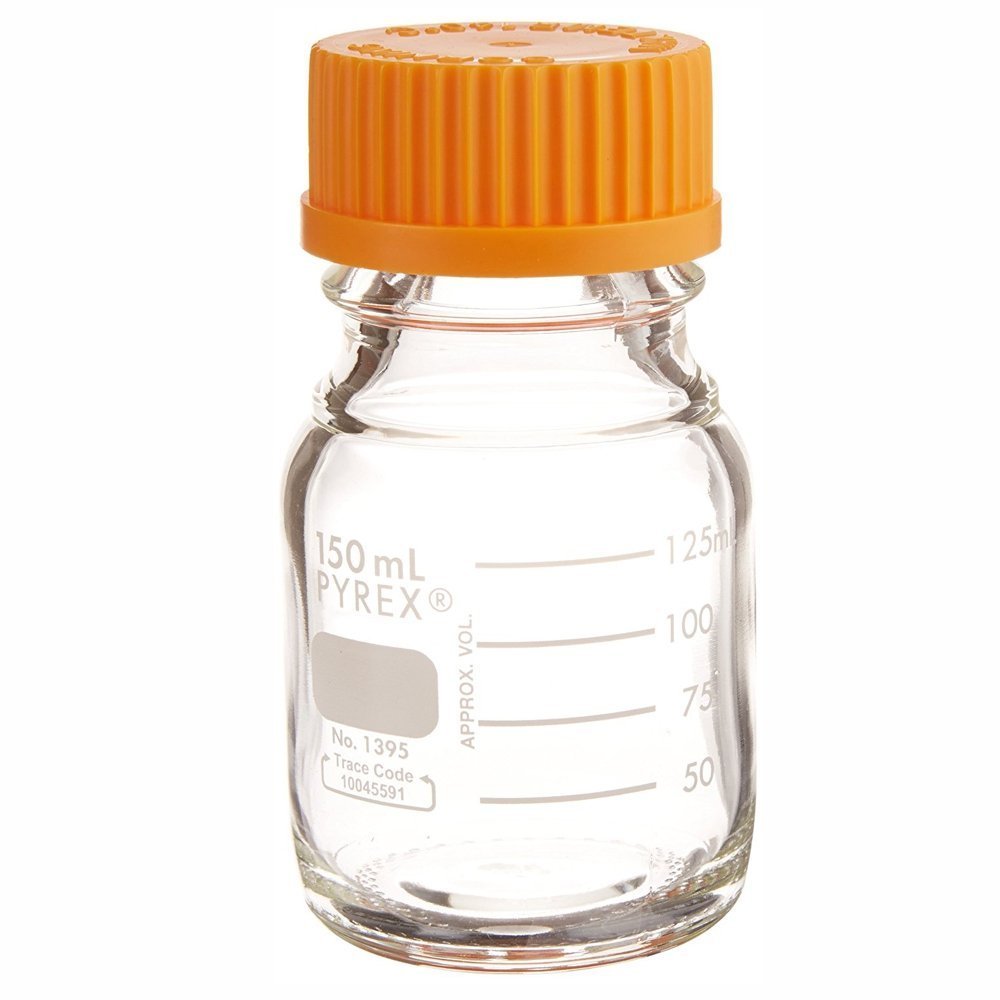 Corning PYREX #1395-25, 25mL Round Media Storage Bottles (Case of 10)