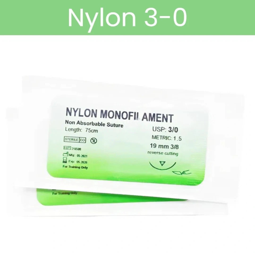 Dental Nylon Training Sutures Monofilament Reverse Cut Study Metric 3-0/4-0/5-0
