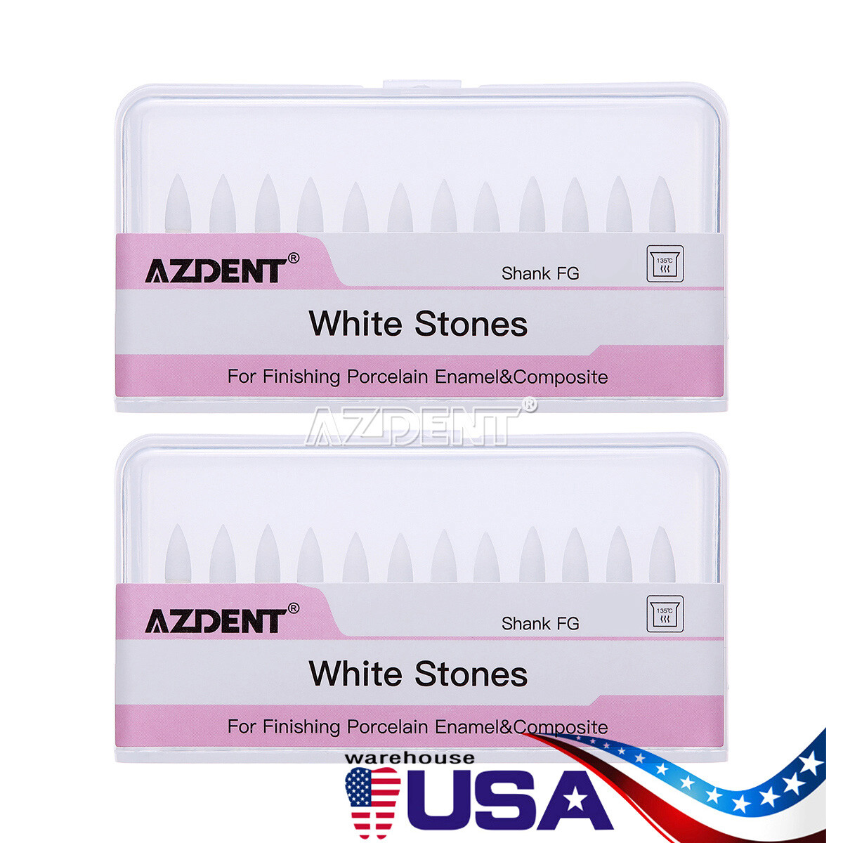 Dental White Stone Porcelain Resin Handpiece Polishing Burs FG Cone /Flame/Round