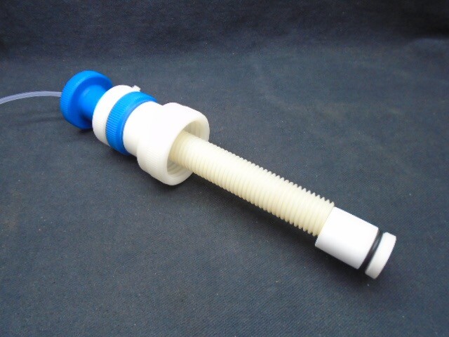 PTFE Large Chromatography Flow Adapters for 1/8” OD Tubing 9-1/4” OAH
