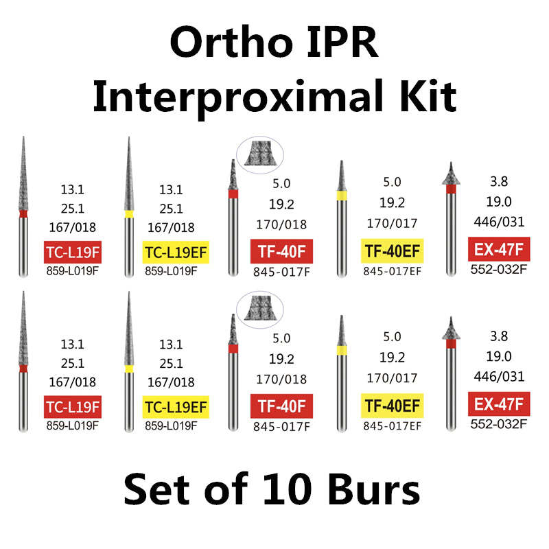 10/Set Ortho IPR Kit Interproximal Enamel Reduction FG Dental Diamond Dia Burs