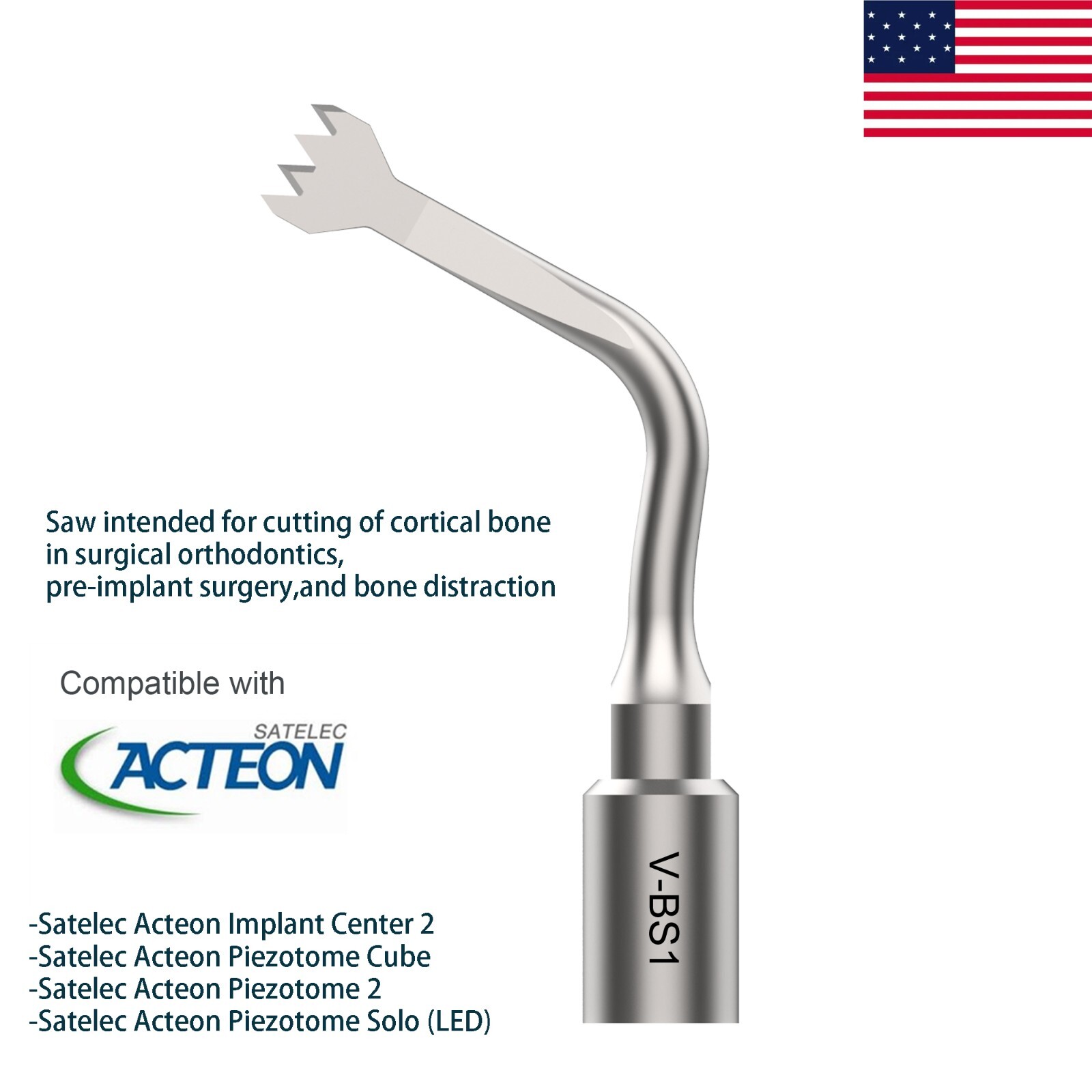 Acteon Piezotome 2 Ultrasonic Surgery Tip Piezo Extraction Sinus Tip Kit BS1 LC2