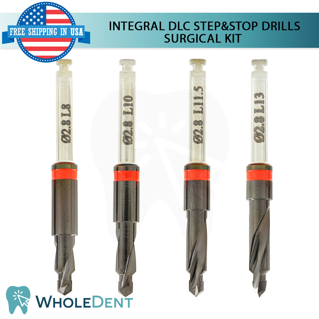 Integral DLC Step & Stop Drills Kit Dental Drill Bur Tool Universal Instrument