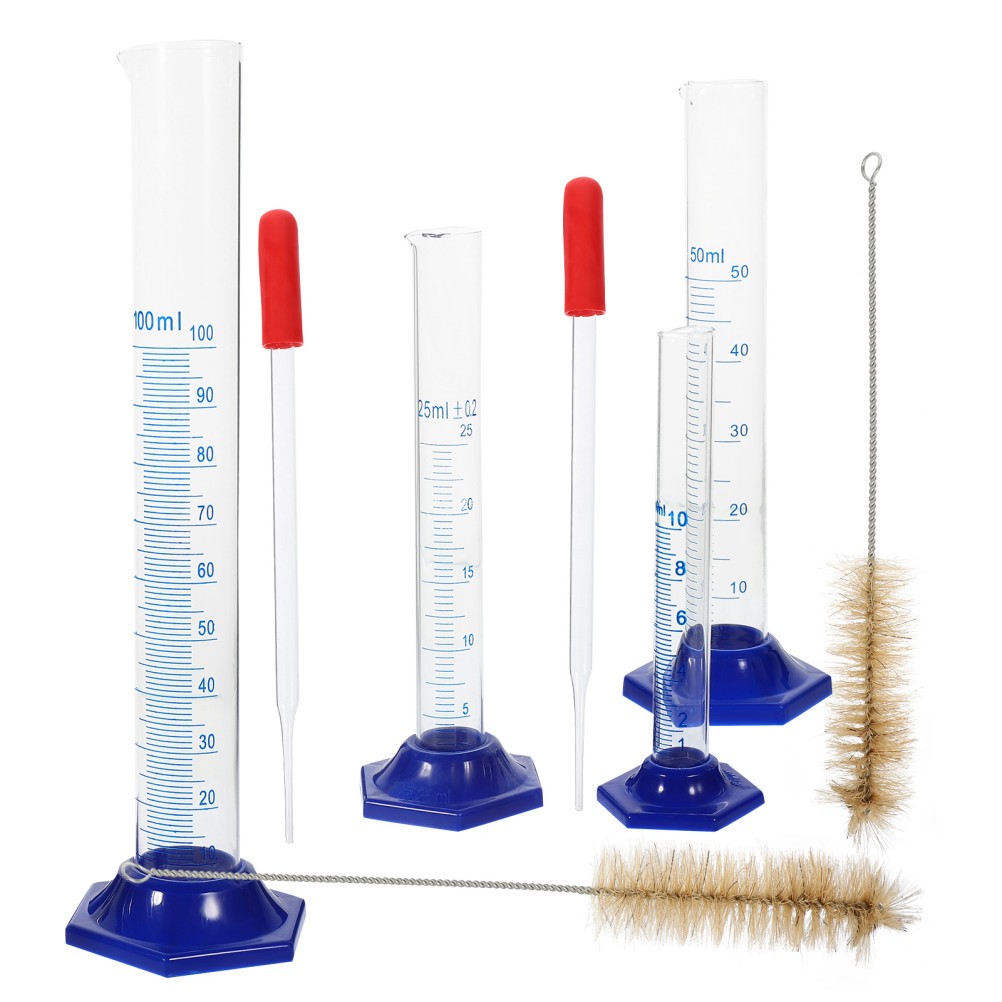 Liquid Measuring Tube Scientific Experiment Set Glass Gratuated Cylinder
