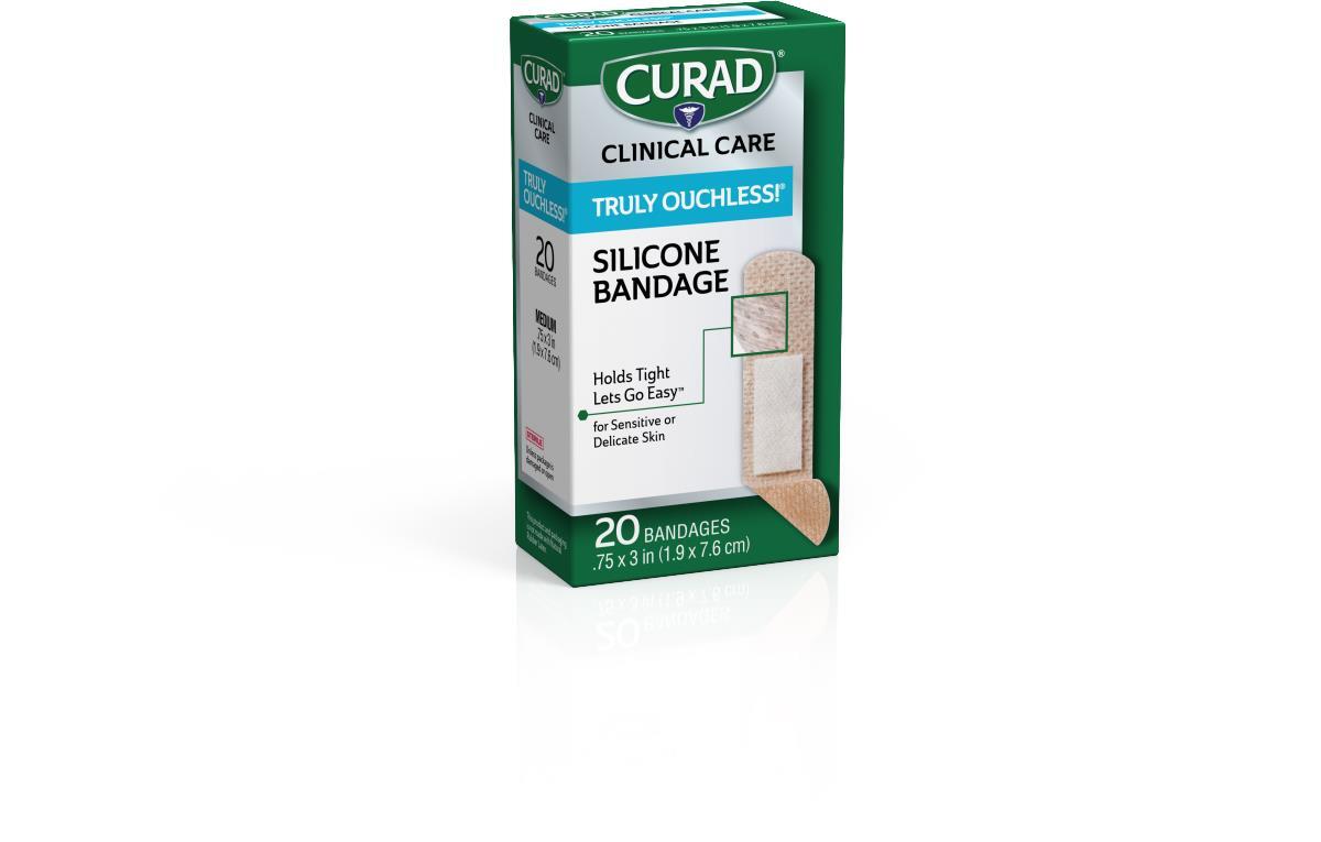 Curad Silicone Flexible Fabric Bandages, 0.75″ X 3″ (1.9 Cm X 7.6 Cm), Box of 20