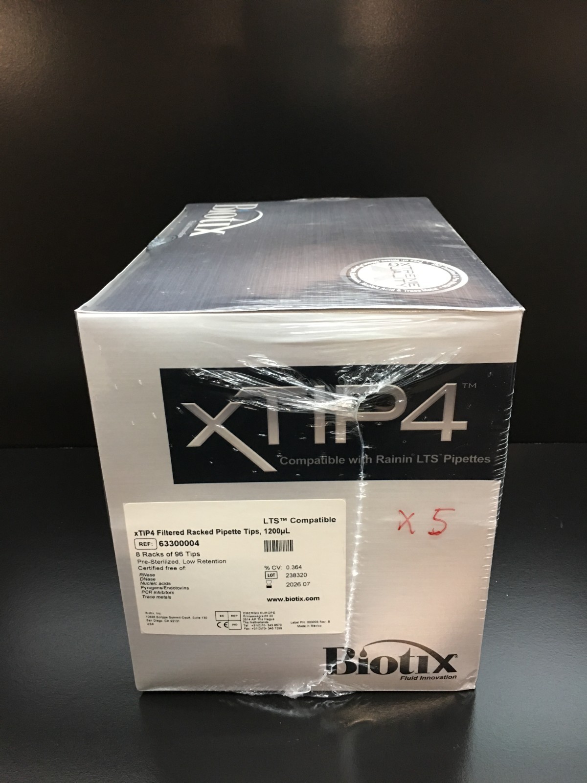 Biotix REF 63300004 xTIP4 LTS Compatible Filtered Pipette Tips 1200uL Lot 5 PKS