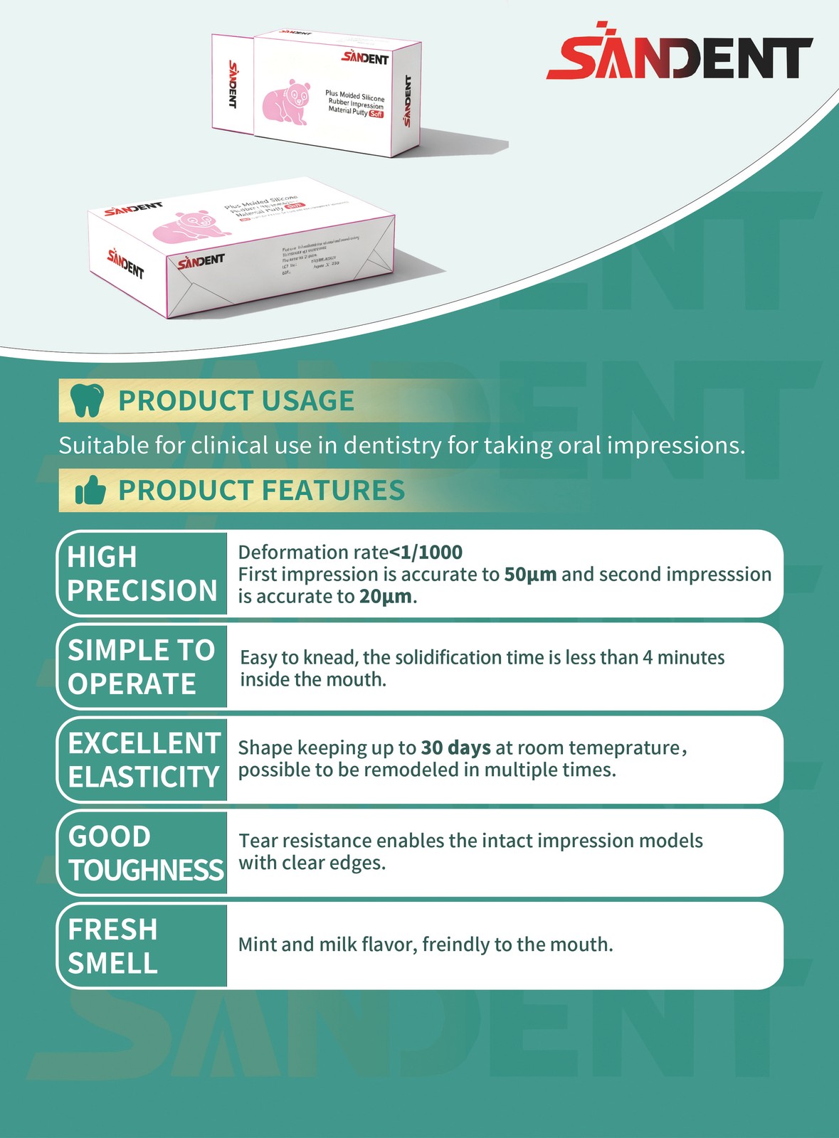 SANDENT Putty Soft Regular Set Base & Catalyst 2/Pk 400G+400G
