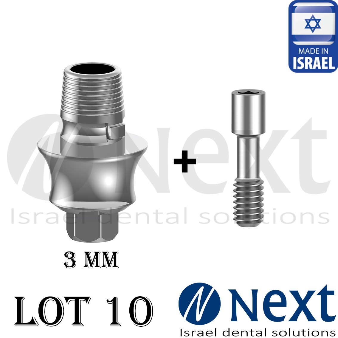 Lotx10 Internal hex T Base CAD CAM Mis WP Sirona Wide fit concave 3 mm