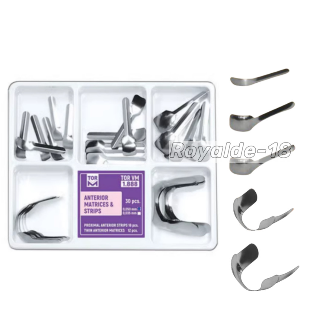 5Box TOR VM Dental Matrices Proximal Anterior Strips Metal Twin Matrix 1.888