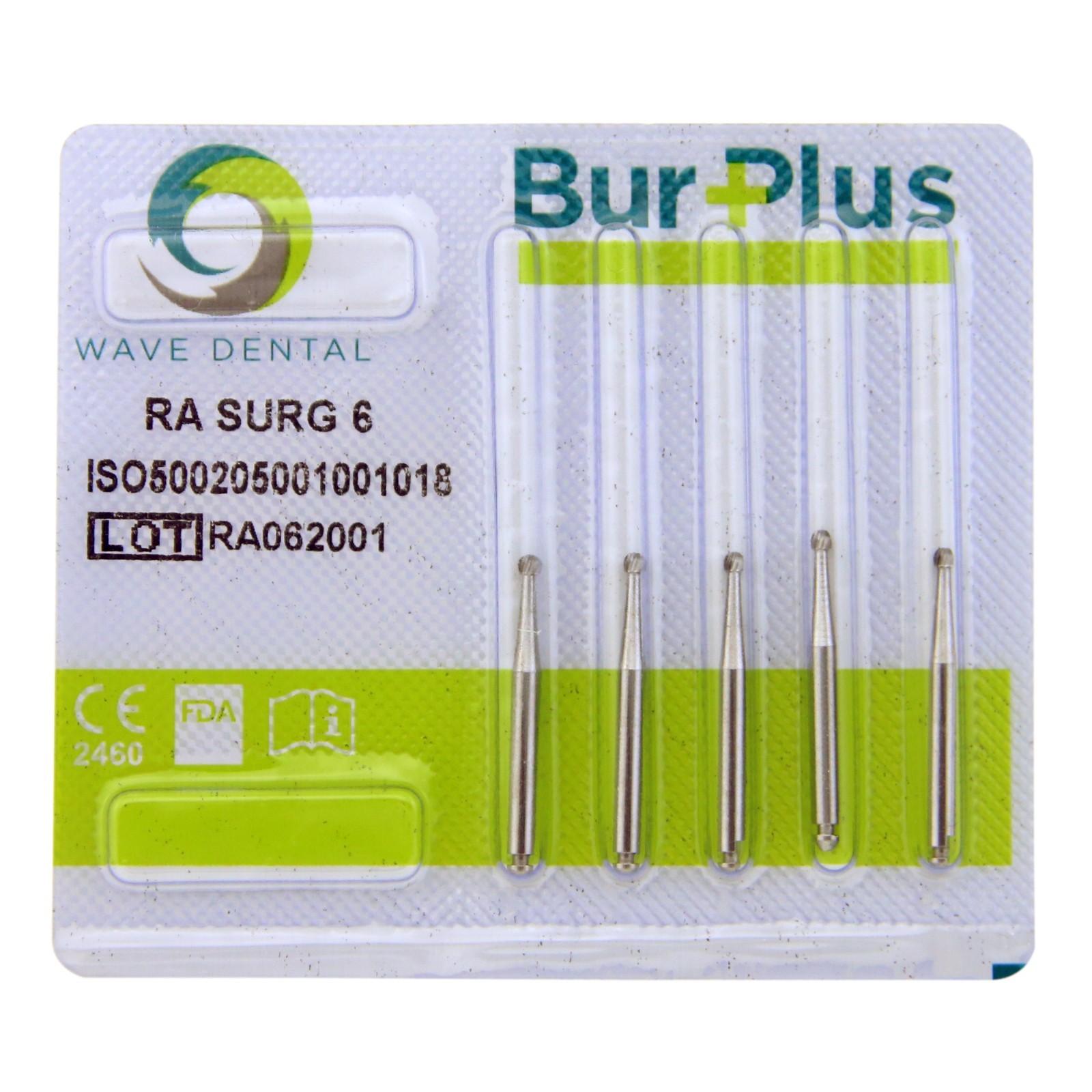 Wave Dental Carbides RAOS Burs Latch & Surgical Round Ball Straight Fissure 557