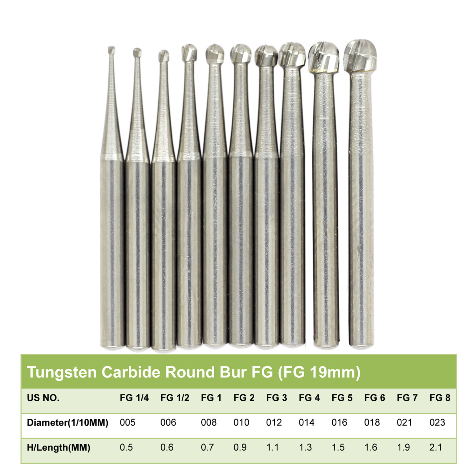Wave Dental Surgical Burs Round FG SURG 2 4 6 8 High Speed Carbide Bur 19mm 25mm