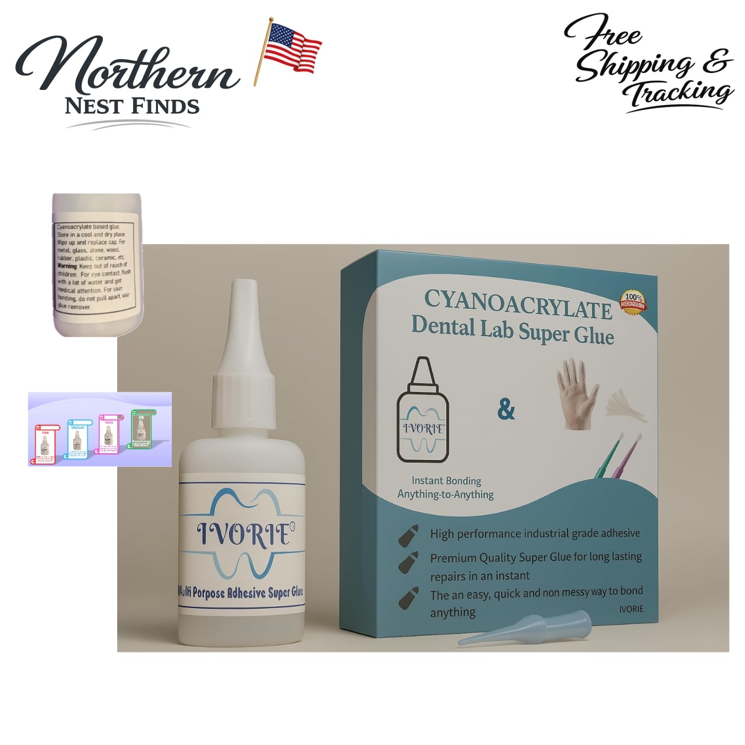 1oz Instant Bonding Glue – Fast Drying Cyanoacrylate for Dental Applications
