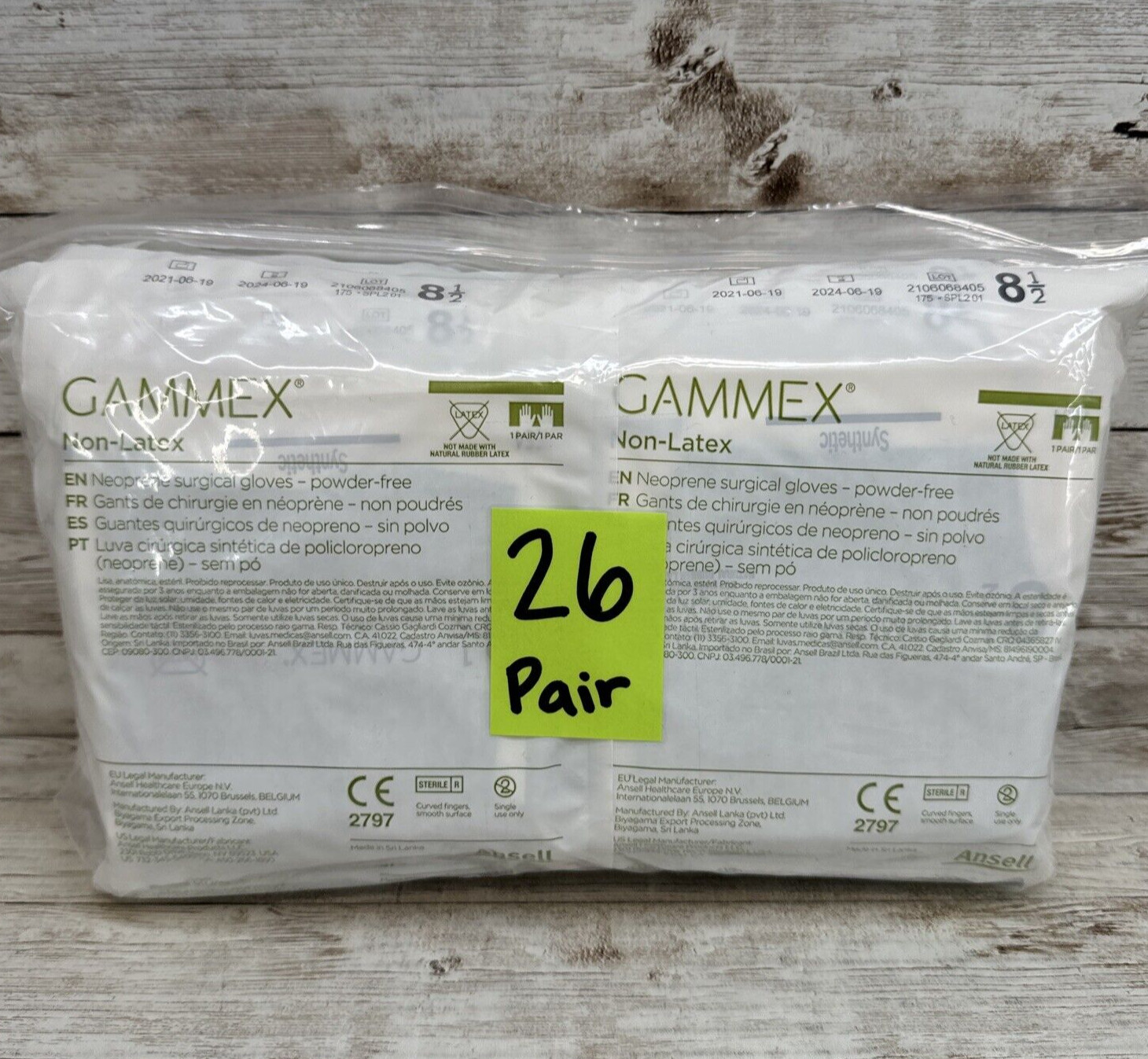 Gammex Non-latex Surgical Gloves P-Free Sterile *26 Pair* Size: 8.5 *See Date*