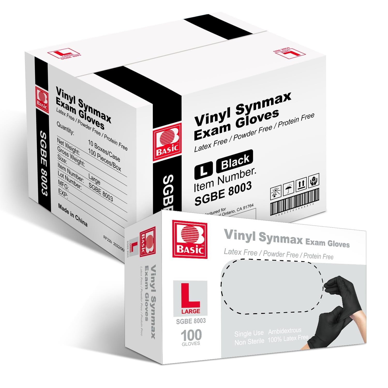 Basic Disposable Synmax Vinyl Exam Gloves- 4 mil Safty Glove 1000 pcs – Latex…