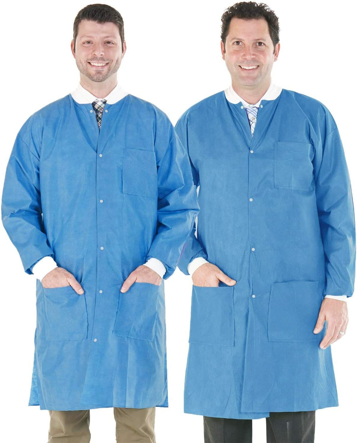 MEDIUM/LARGE SMS 45 Hospital Disposable Gowns Medical Blue Isolation 2 Pockets