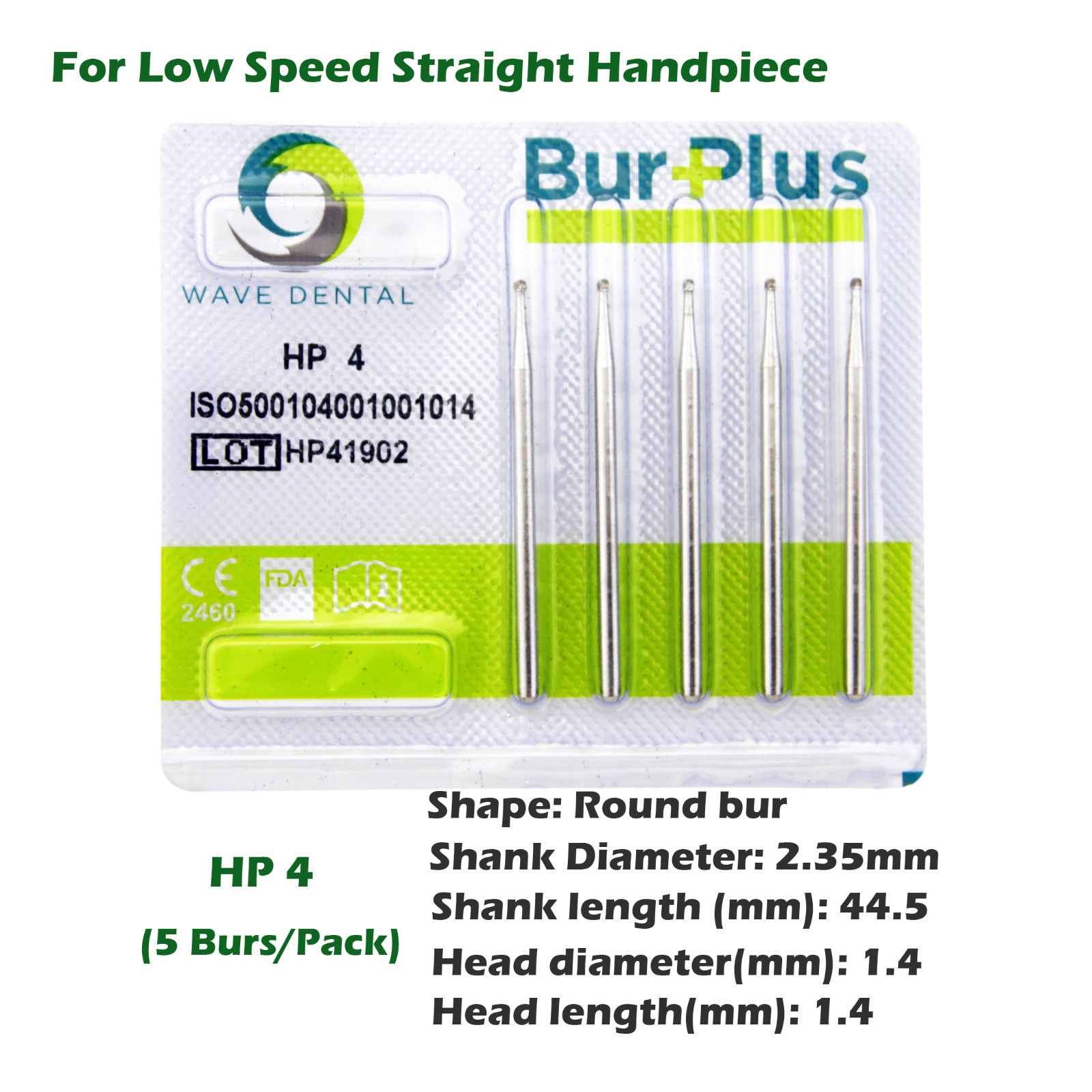 Wave Dental Round Bur Tungsten Carbide Straight Handpiece HP 1 2 3 4 5 6 7 8 10