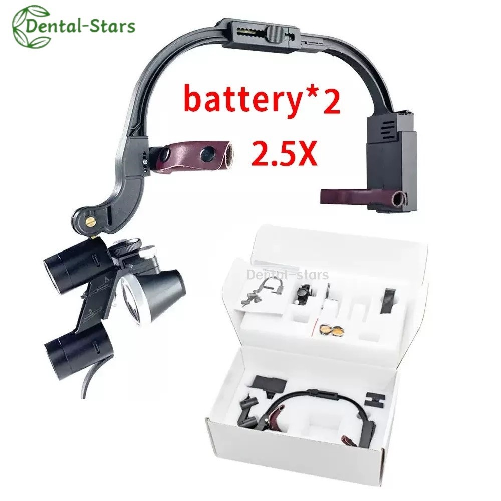 2.5x/3.5x Dental Binocular Medical Loupe Magnifying Glass Surgical Led Headlight