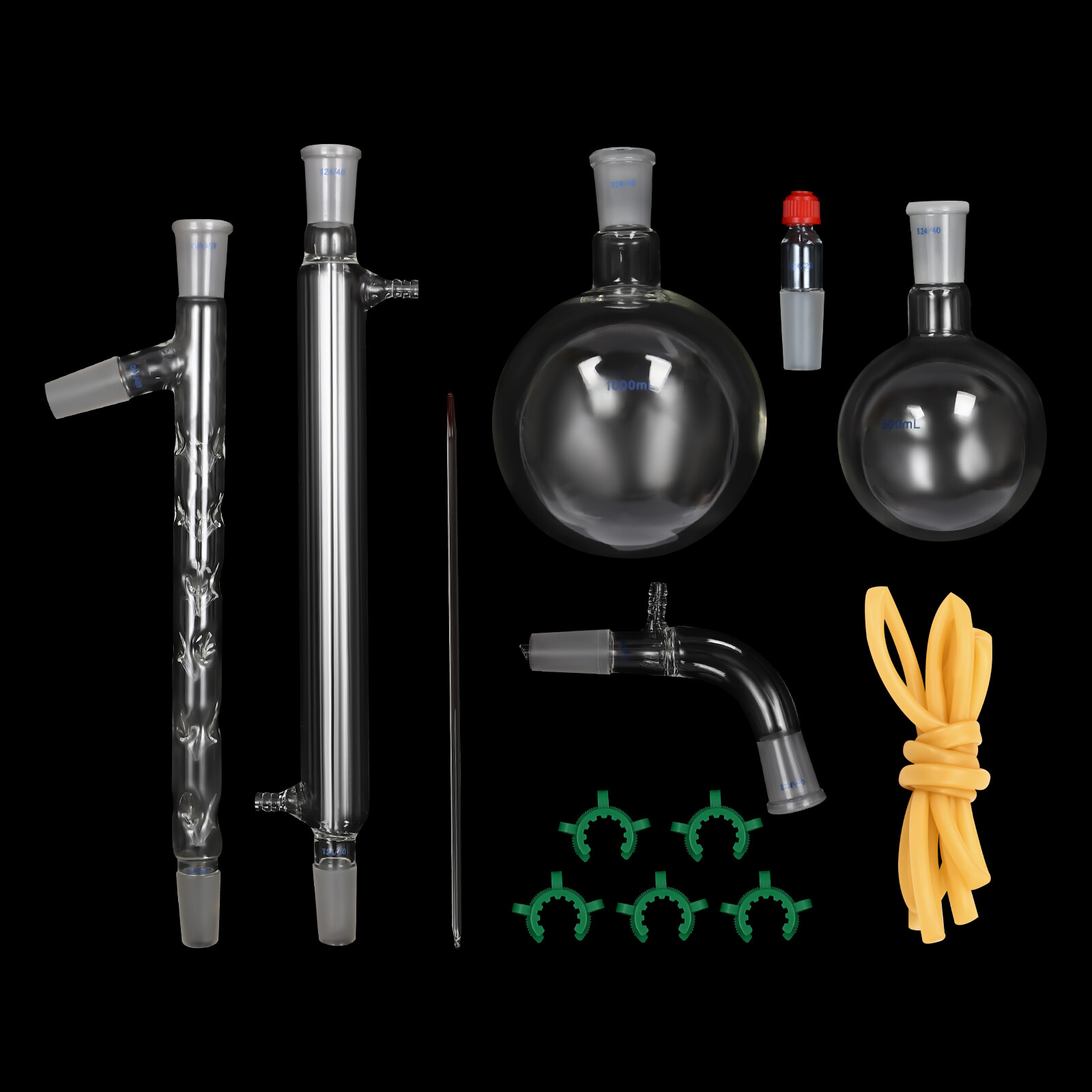 13 PCS Lab Chemilcal Unit 24/40 Joints Glass Organic Chemistry Lab Glassware Kit