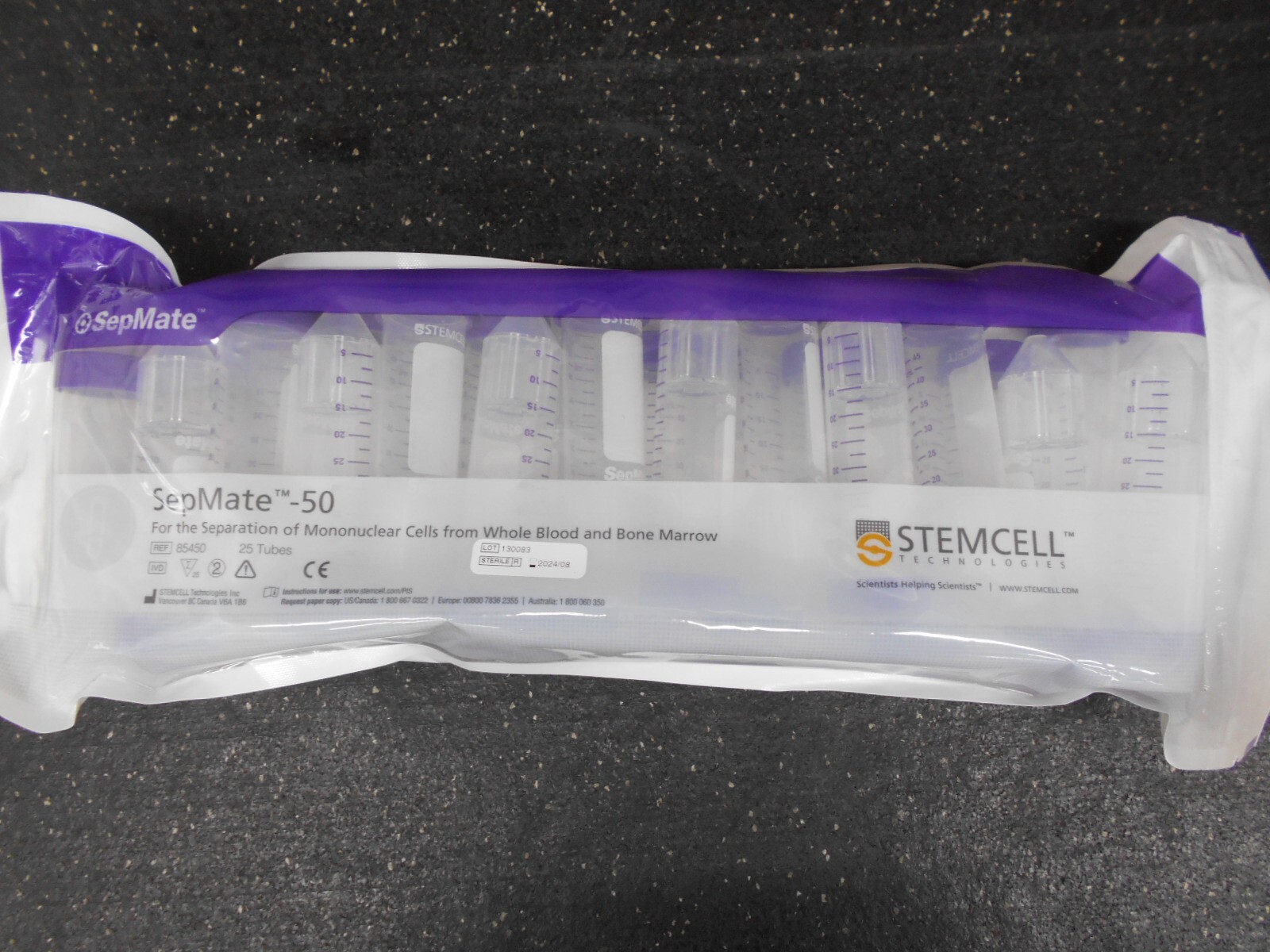 STEMCELL TECHNOLOGIES 50mL CENTRIFUGE TUBES 85450 PACK OF 25