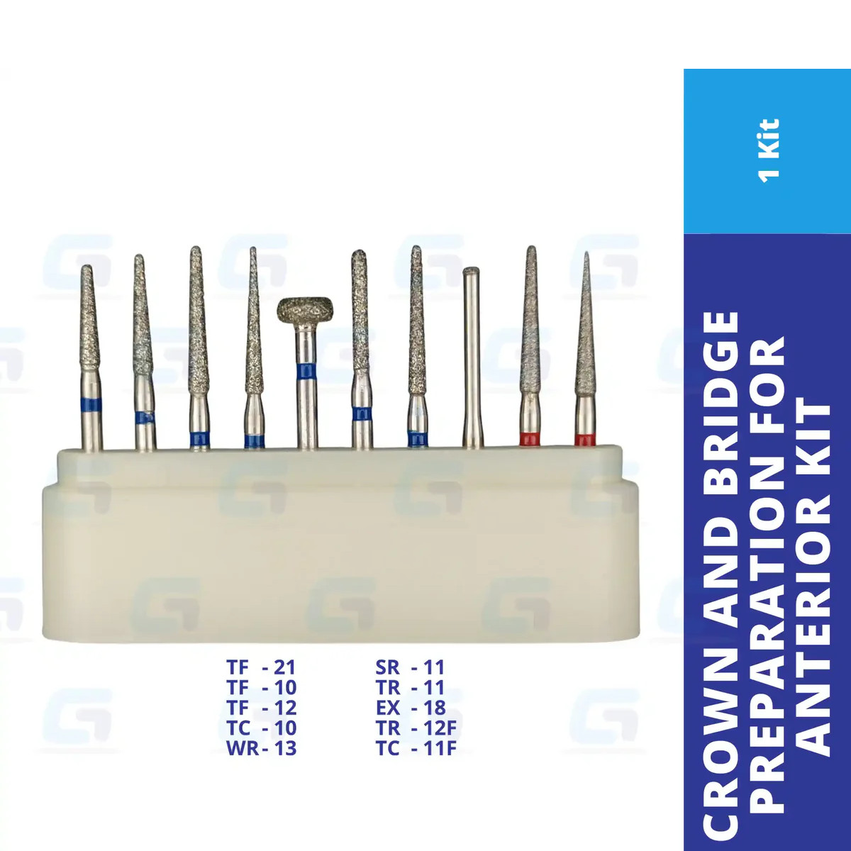 Dental Diamond Bur Kit FG-4101 Crown & Bridge Preparation for Anterior 10/Pk