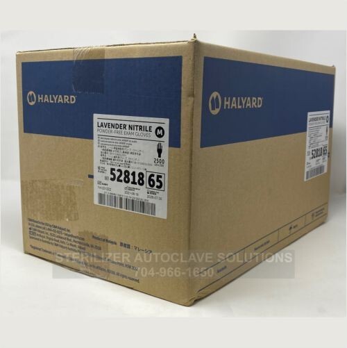 CASE of 2500 MEDIUM Halyard Lavender Nitrile Exam Gloves 52818