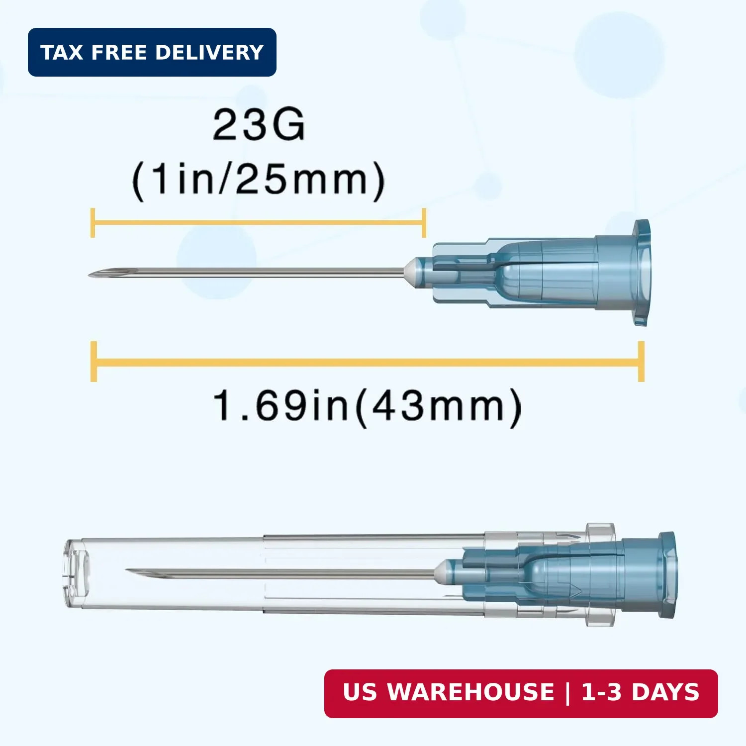 23 Gauge 1 Inch Needle,100 PCS Luer Lock Industrial Dispensing 23Ga-1 inch