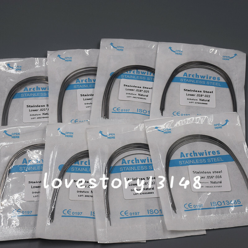 20 Packs Dental Orthodontic Arch Wire Stainless Steel Rectangular Natural Ovoid