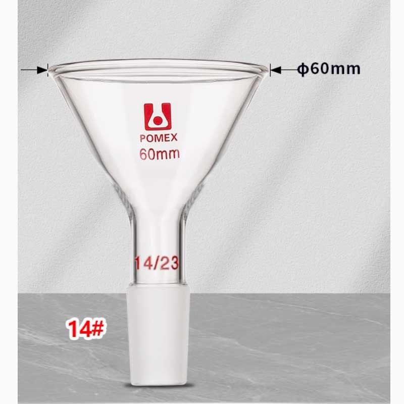 60mm(14/19) Transparent Glass Funnel with Standard Joint Chemistry Lab Supply