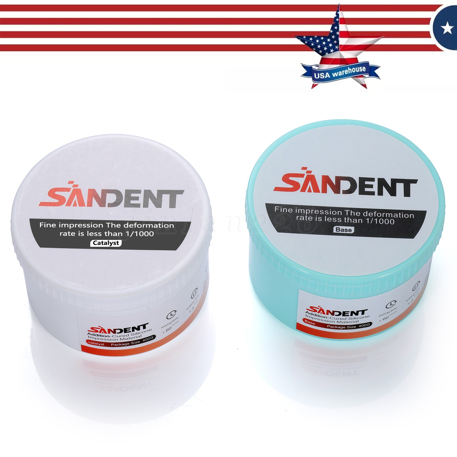 Dental Impression Material Putty Fast/Normal Set Base & Catalyst 400G*2