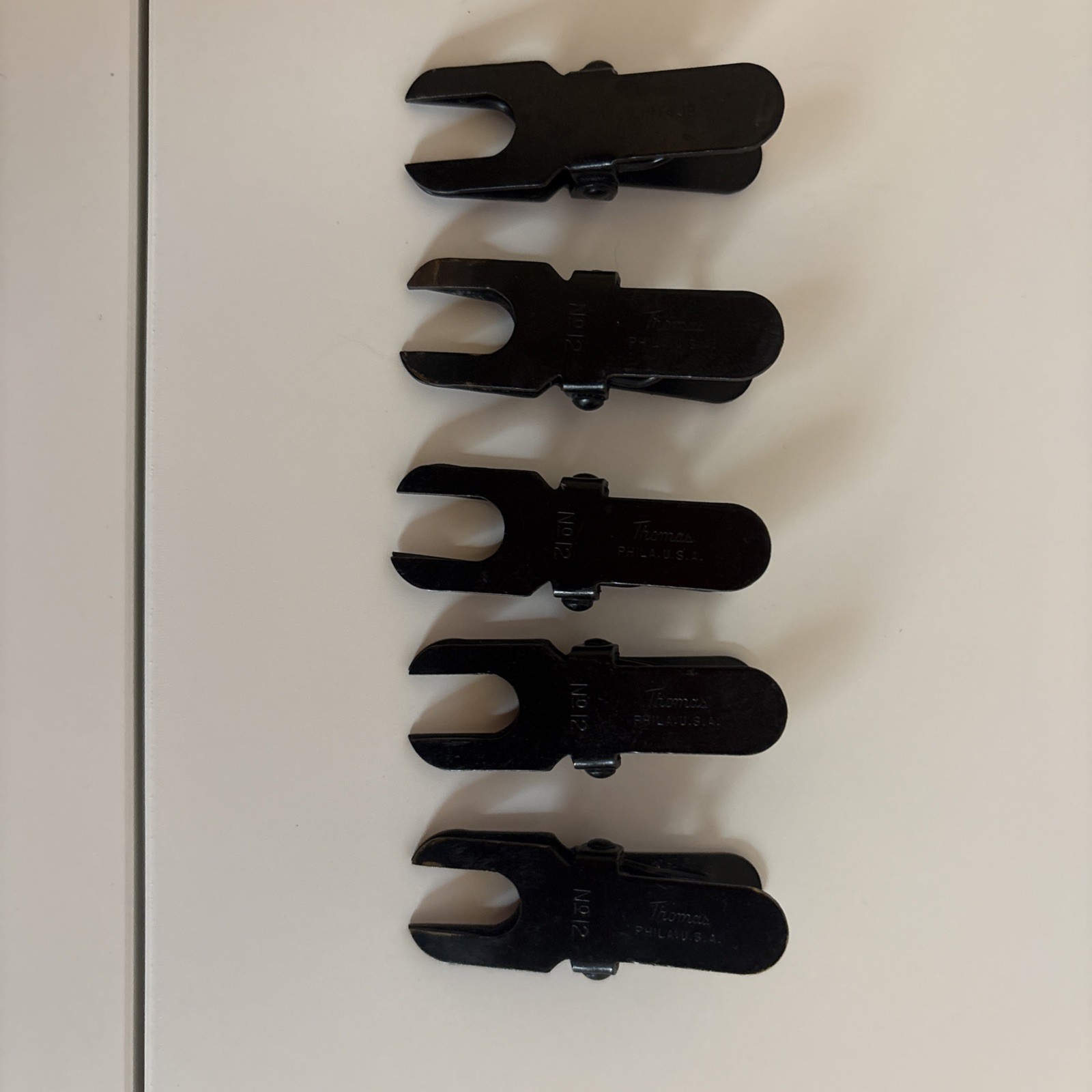 (Lot of 5) VTG Thomas Laboratory Spring Clamps No. 12 Ball – Black