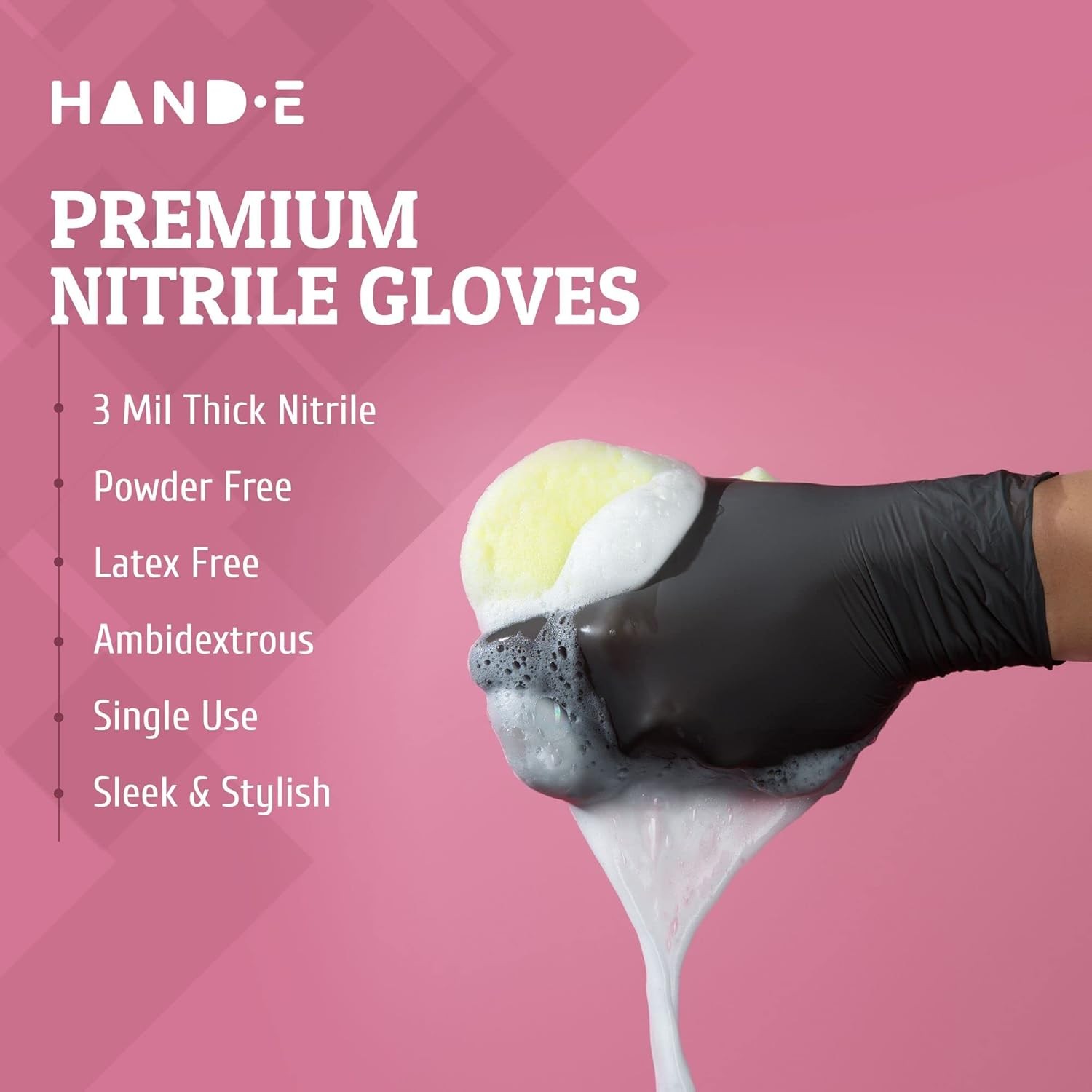 Black Nitrile Disposable Gloves Large, 50 Count – BBQ, Tattoo, Hair Dye, Cooking