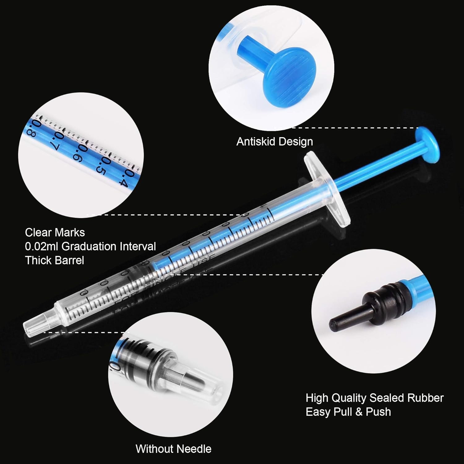 1ML Syringe without Needle, Plastic Syringes Sterile with Cap( 12 Pack 1cc /ml )