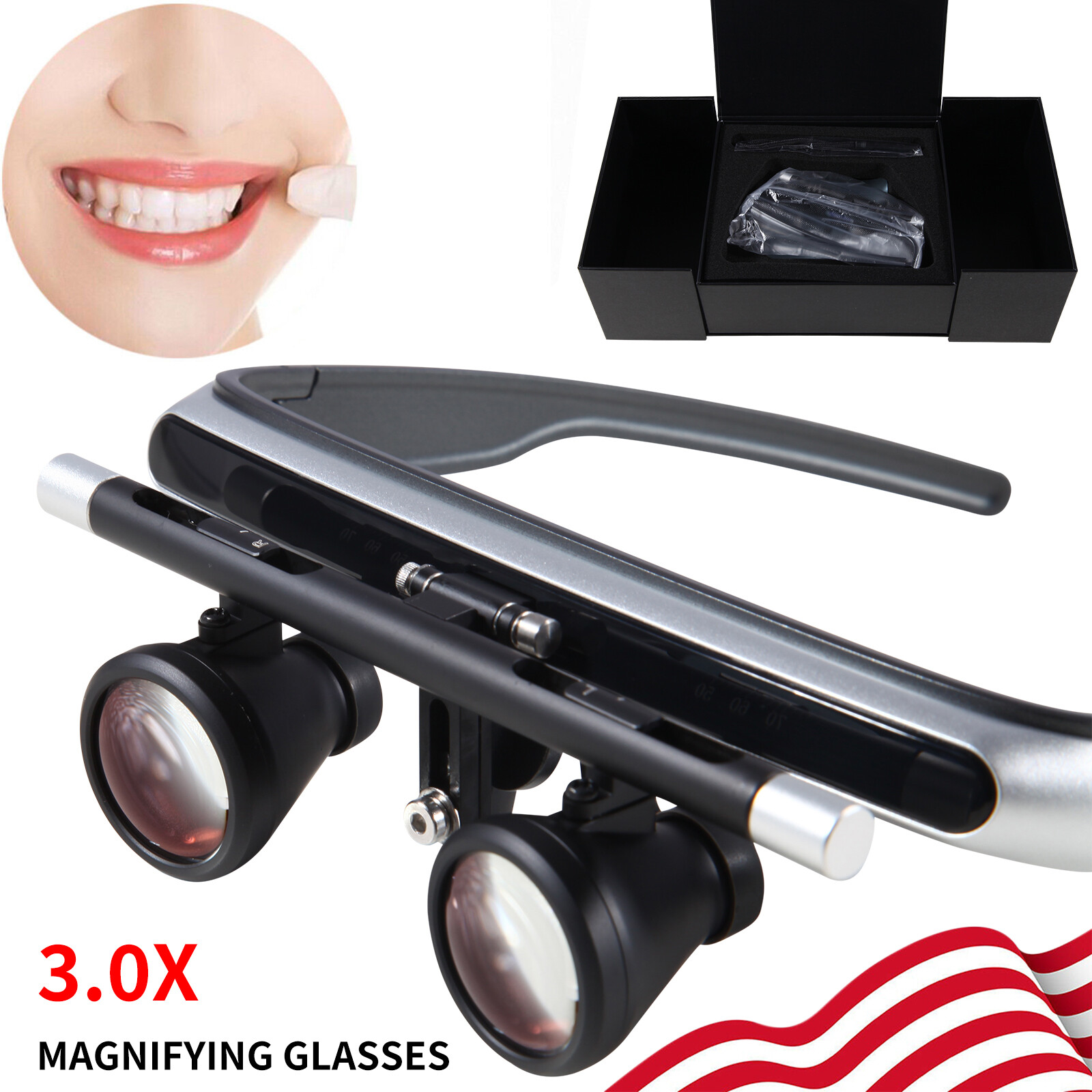 3.0X Magnification Binocular Dental Loupe Optical Magnifiers Magnifying