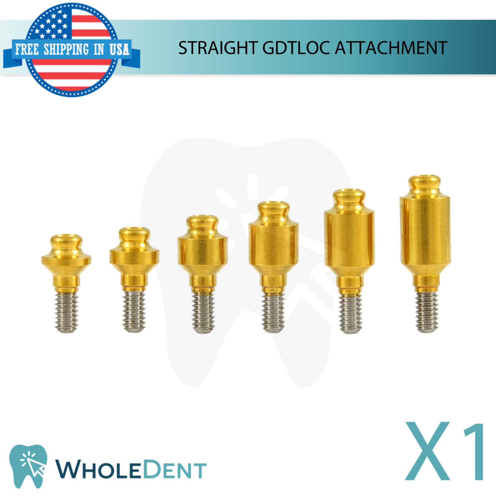 Straight GdtLoc Overdenture Attachment Ø4.2mm Int Hex System 2.42mm Lab