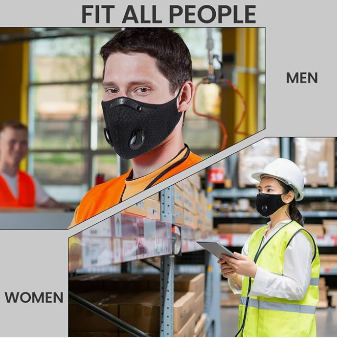 Half Face Cover Respirator Mask With Filters Anti Pollution Reusable Facepiece