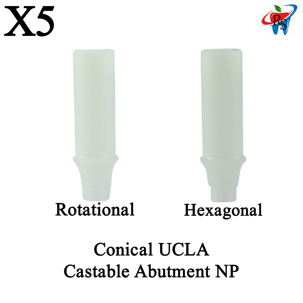 5pcs Straight Plastic Conical Castable Abutments NP Rotational / Non Rotational