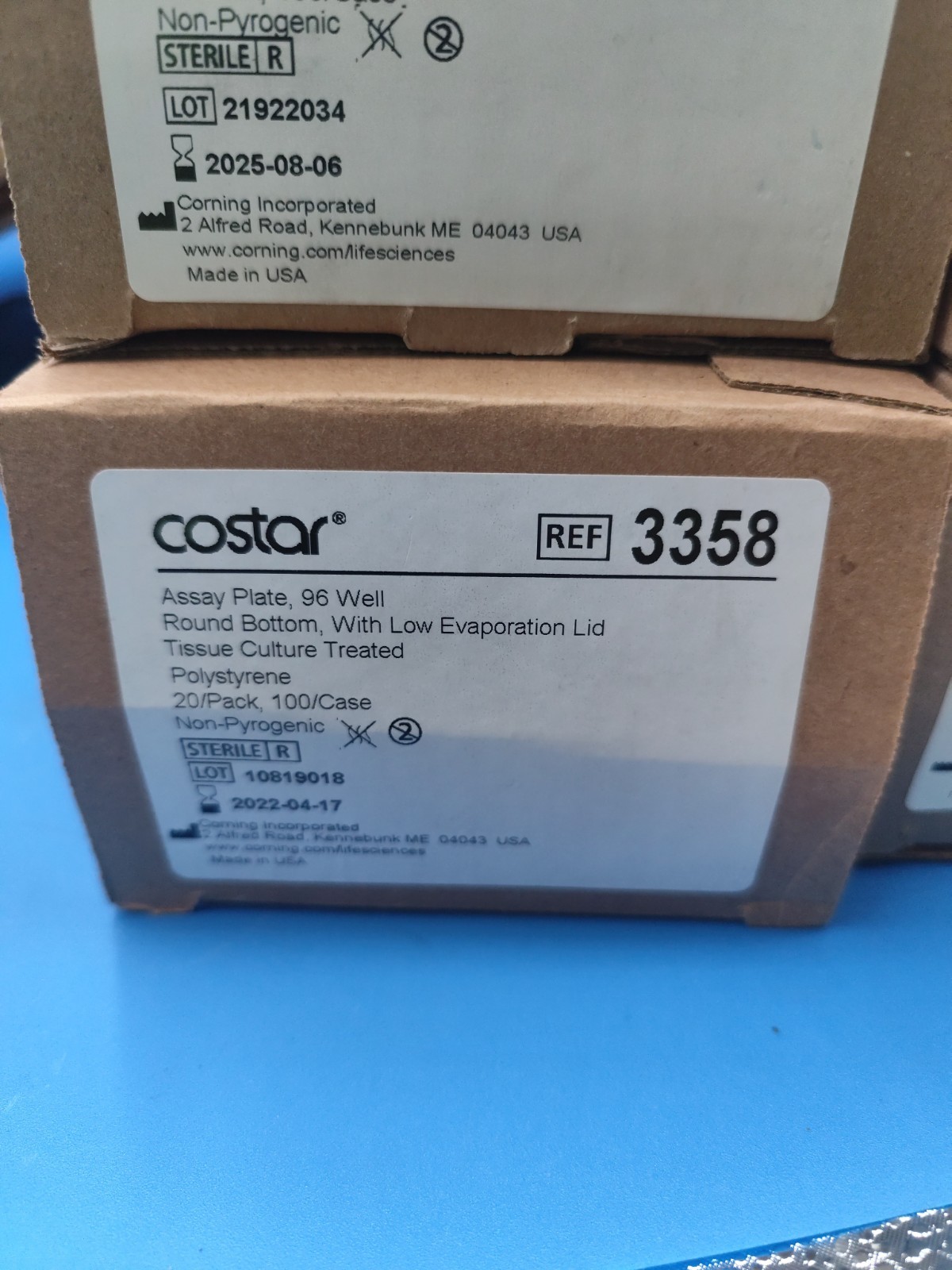 CORNING 96 Well TC Treated Clear Sterile Round Bottom Microplate 3358 Pack 20