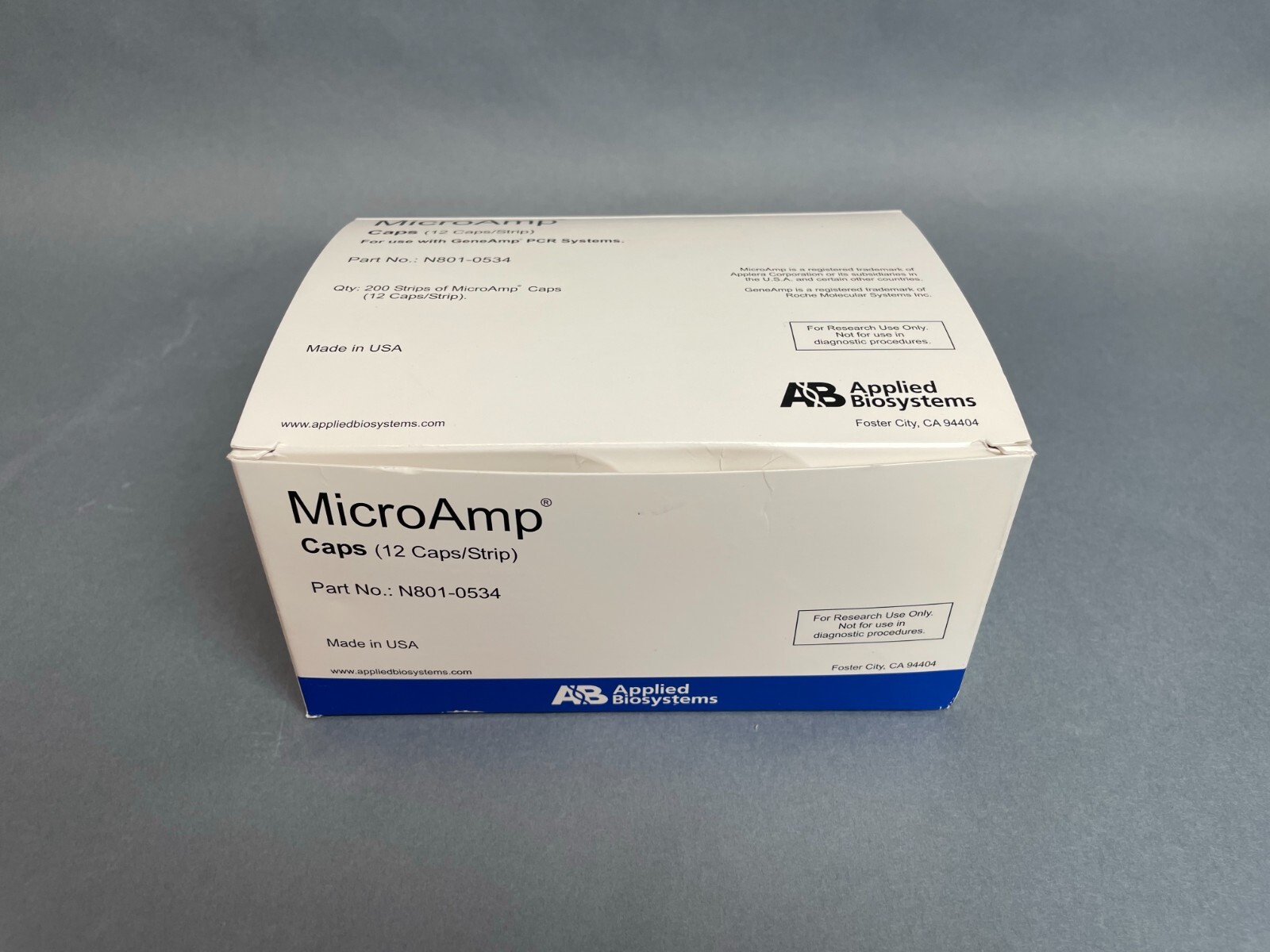 Applied Biosystems MicroAmp 12 Cap Strip Total of 180 Cap Strips
