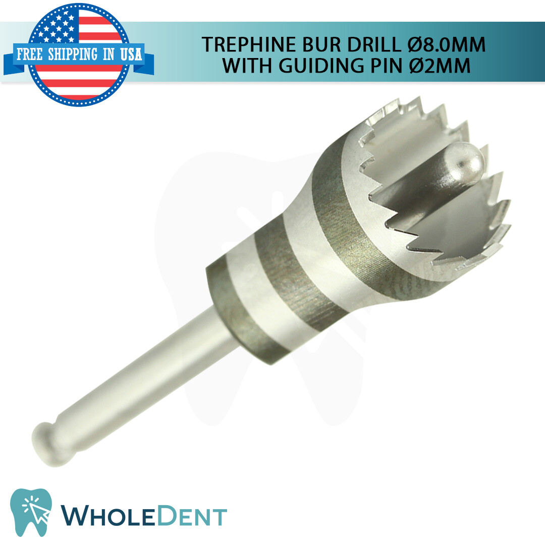 Trephine Bur Drill Ø8.0mm With Guiding Pin Ø2mm Dental Im plant Extraction Tool