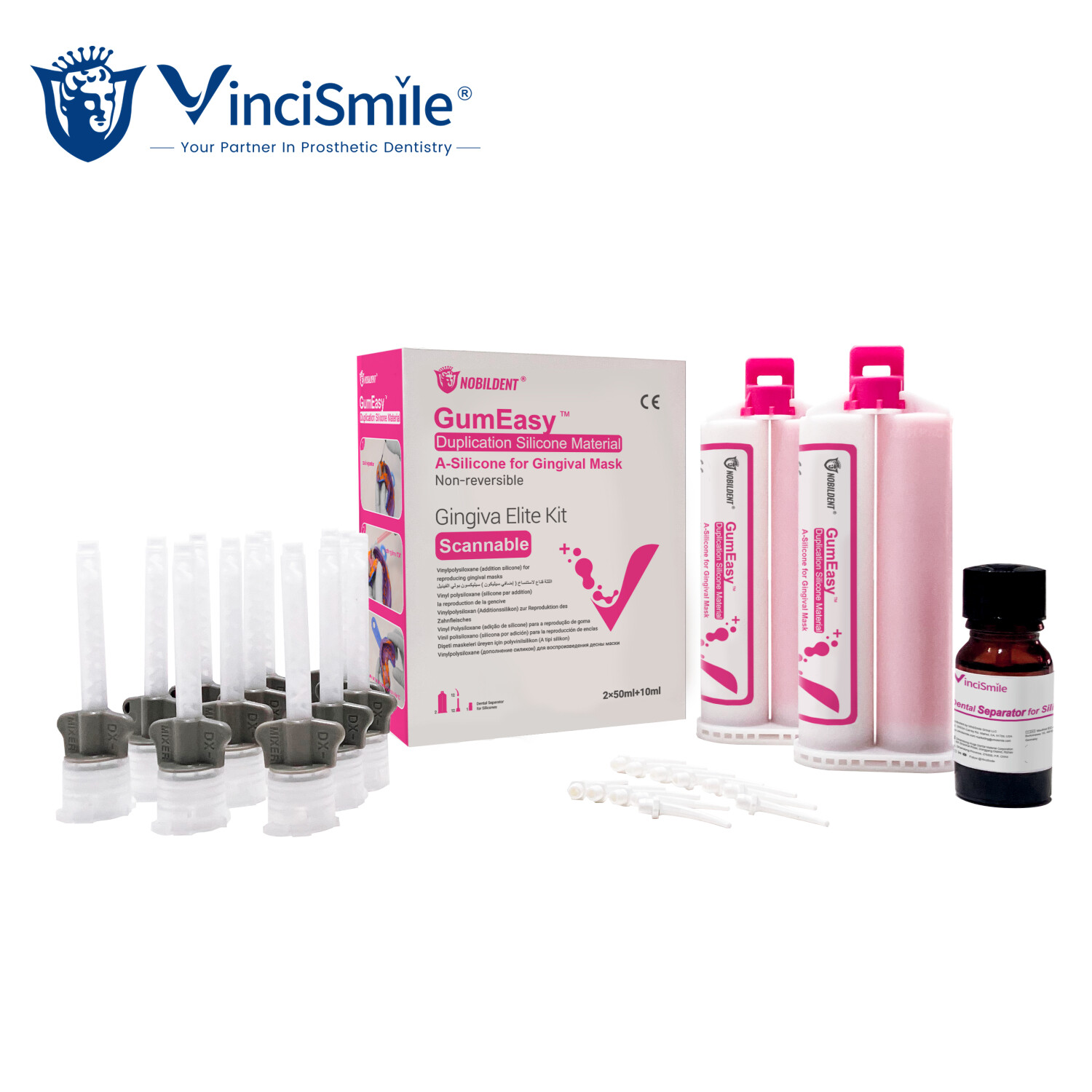 Vincismile Automix Flexible A-Silicone-Based for Gingival Masks Curing Silicone