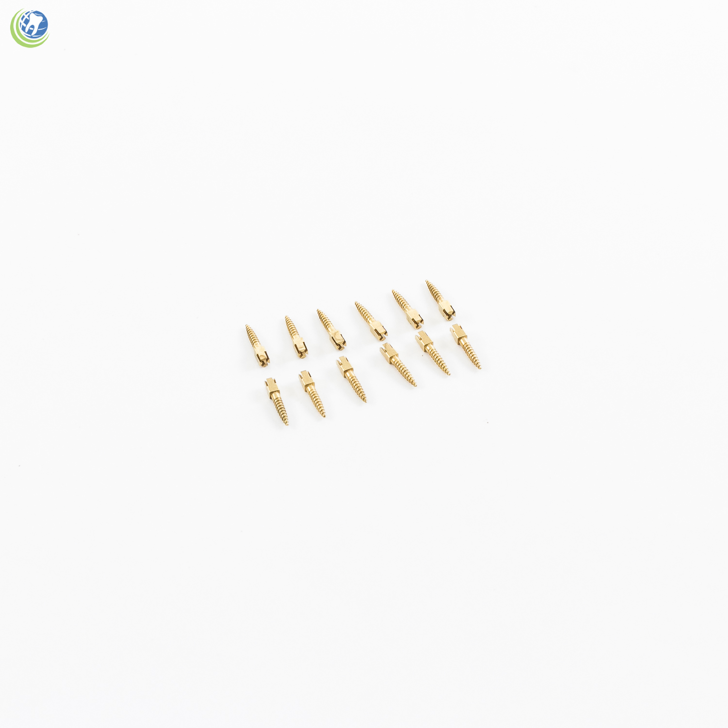 Dental Gold Plated Screw Posts Conical Cross Head Refill Size Large 4 L4 12/Box