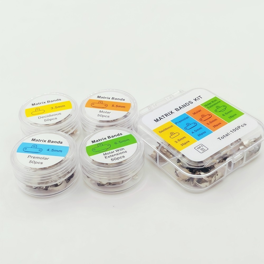 3.5-6.5mm Dental Matrix Bands Sectional Matrice Ultra-thin 0.038 mm 50Pcs/100Pcs