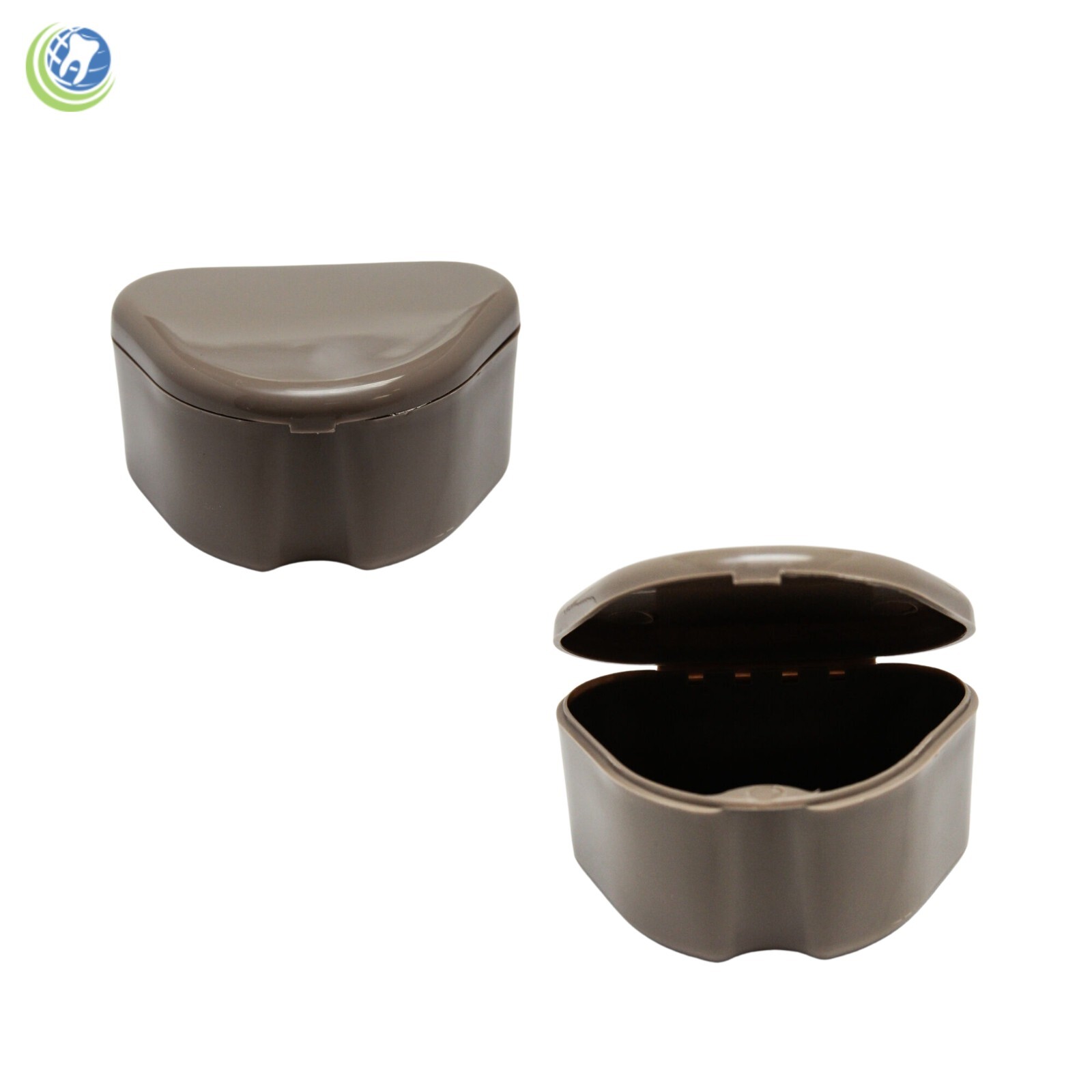 ORTHODONTIC RETAINER APNEA MOUTHGUARD BLEACHING TRAY CASE BOX 2 PIECES BEIGE